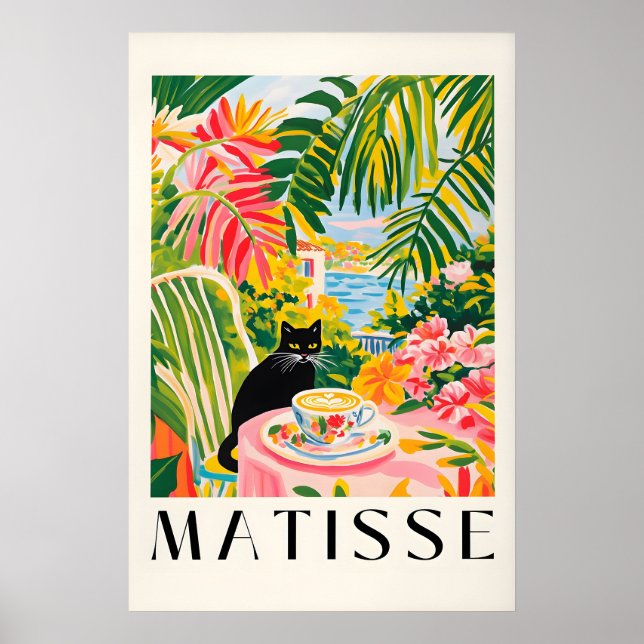 Affiche Black Cat Coffee Print Henri Matisse Style Kitchen (Devant)