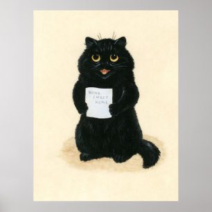 Affiche Black Cat Home Sweet Home Secourt Shelter Cute