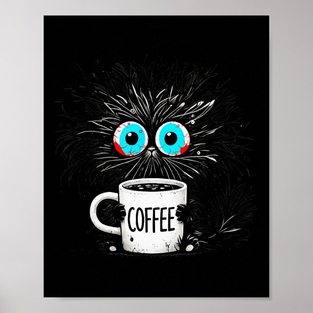 Affiche Black Cat Its Fine Im Fine Everything Is Fine Funn (Devant)