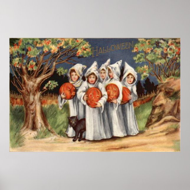Affiche Black Cat Jack-o'-lantern Citrouille Ghost (Devant)