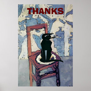 Affiche Black Cat on Chair