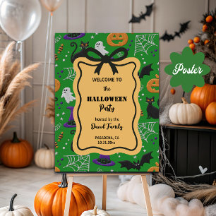 Affiche Black Cats Ghosts Bats Halloween Bienvenue