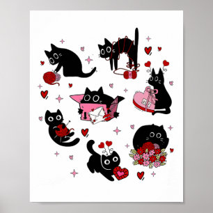 Affiche Black Cats Valentine