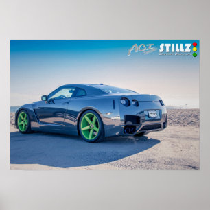Affiche Black Chrome GTR Sur L'Affiche De La Plage