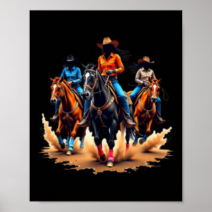 Affiche Black Cowgirl Texas Western Rodeo Melanin Black Hi