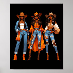 Affiche Black Cowgirl Western Rodeo Melanin Histoire noire