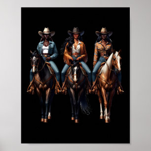Affiche Black Cowgirl Western Rodeo Melanin Histoire noire