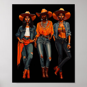 Affiche Black Cowgirl Western Rodeo Melanin Histoire noire