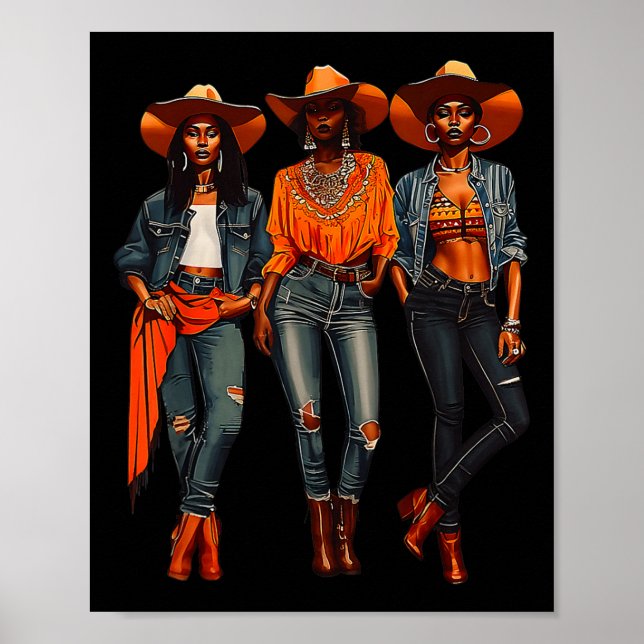 Affiche Black Cowgirl Western Rodeo Melanin Histoire noire (Devant)