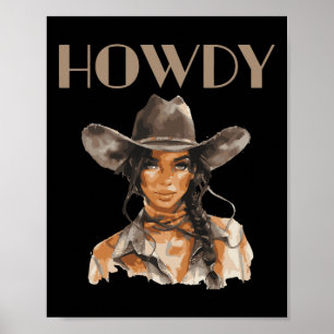 Affiche Black Cowgirl Western Rodeo Melanin JunetDix Tex