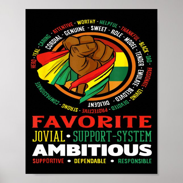 Affiche Black Dad Hero Role Model Ambitious Strong  (Devant)