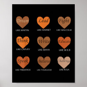 Affiche Black Educated Leader Hearts Célébrer Black Son