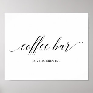 Affiche Black Elegant Typographie Mariage café bar Signer