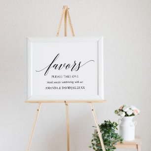 Affiche Black Elegant Typography Wedding Favors Sign
