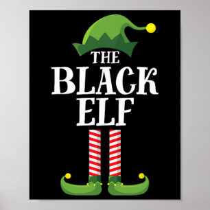 Affiche Black Elf Matching Family Group Noël