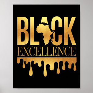 Affiche Black Excellence Black Histoire Mois Afro Motivati