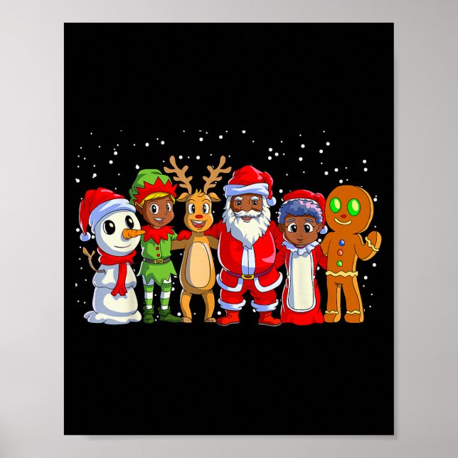 Affiche Black Family Christmas Afro African American Santa (Devant)
