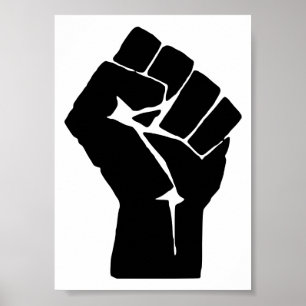 Affiche Black Fist Raised - Resistance Protest
