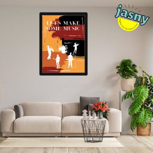 Affiche Black Framed Faisons un peu de musique graphique