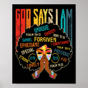 Affiche Black Girl God Dit Que Je Suis Black Melanin Junet