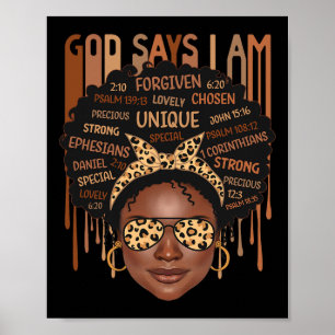 Affiche Black Girl God Dit Que Je Suis Noir Melanin Histoi