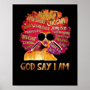 Affiche Black Girl Melanin God Dit Black History Pride