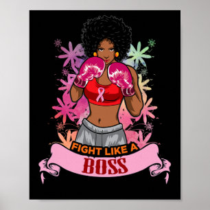 Affiche Black Girl rose guerrier du sein Conscience du can