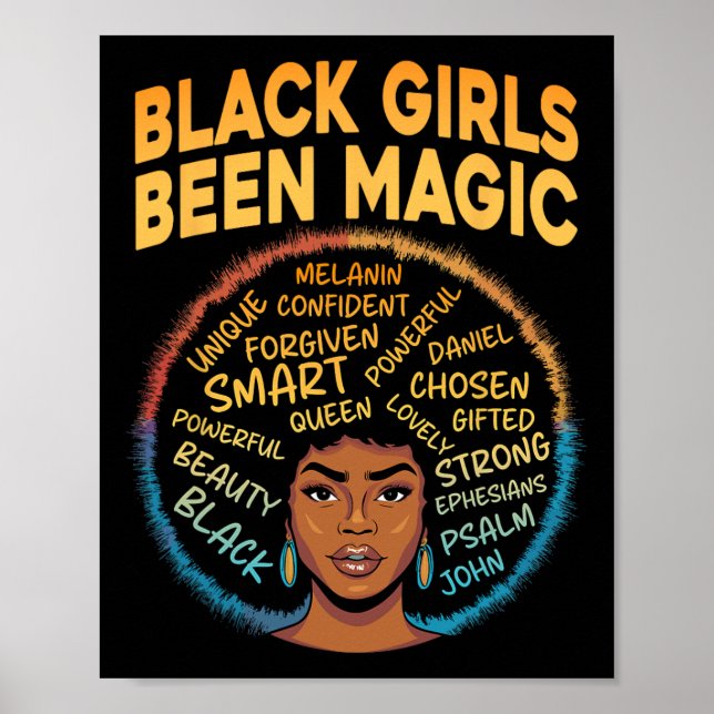 Affiche Black Girls Been Magic Black History Melanin Afric (Devant)