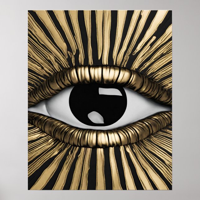 Affiche Black Gold Eye Wall Art (Devant)