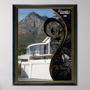 Affiche Black Gold Frame, Abstrait