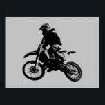 Affiche Black Grey Pop Art Motocross Motorcyle Sport<br><div class="desc">Sport Themed Digitally Edited Art - Motocross Poster Print - College Pop Art - Computer Images - The only way to do great work is to love what you do.</div>