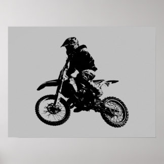 Affiche Black Grey Pop Art Motocross Motorcyle Sport