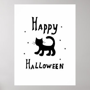 Affiche Black Happy Halloween horreur éffrayant