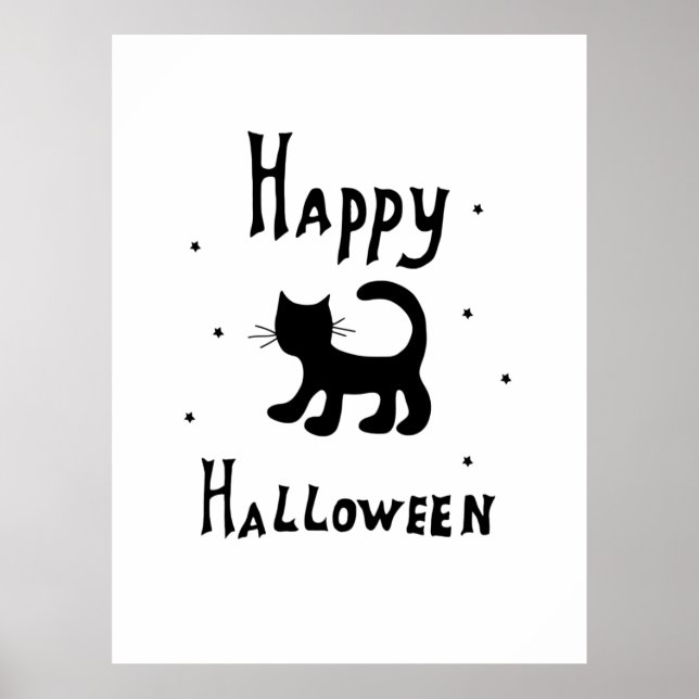 Affiche Black Happy Halloween horreur éffrayant (Devant)