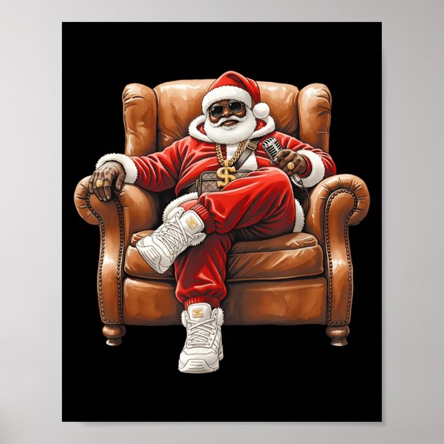 Affiche Black Hip Hop Santa Claus African American Santa  (Devant)