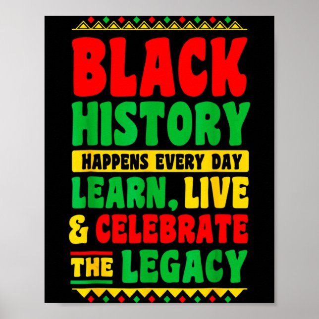 Affiche Black History Happens Every Day Learn Live Celebra (Devant)