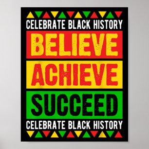 Affiche Black History Month Arbitraire Achieve Succeed Afr