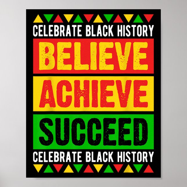 Affiche Black History Month Arbitraire Achieve Succeed Afr (Devant)