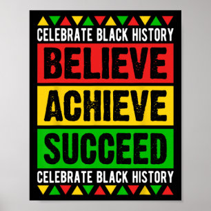 Affiche Black History Month Arbitraire Achieve Succeed Afr