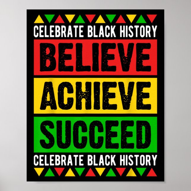 Affiche Black History Month Arbitraire Achieve Succeed Afr (Devant)