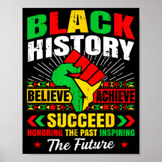 Affiche Black History Month Believe Achieve Succeed Melani
