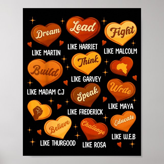 Affiche Black History Month Black Leaders African American (Devant)