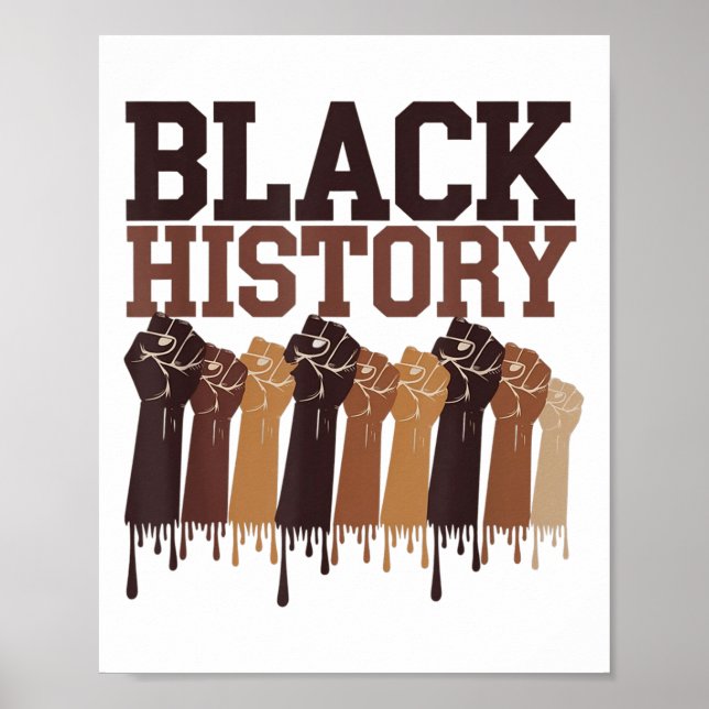 Affiche Black History Month Hands Symbol Afro Motivation  (Devant)