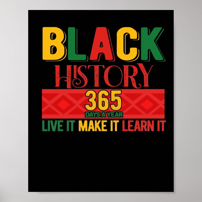 Affiche Black History Month Live It Learn It Make It (Devant)