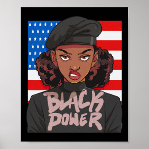 Affiche Black History Moth Panther Party Afran Hair Usa Pa