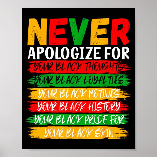 Affiche Black History Never Apologize For Your Blackness M (Devant)