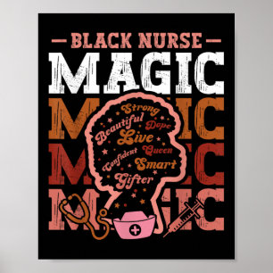 Affiche Black History Nurse Magic Afro Girl Melanin Nursin