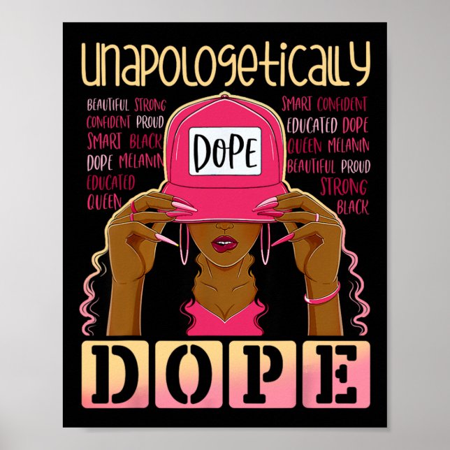 Affiche Black History Queen Afro Unapologtical Drug Mel (Devant)