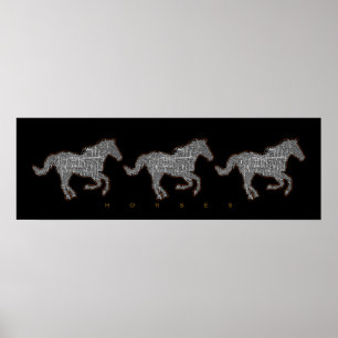 Affiche black horse running