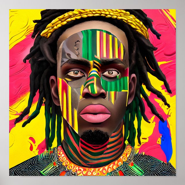 Affiche Black King Melanin Homme Bruh Hommes Fils Garçon P (Devant)